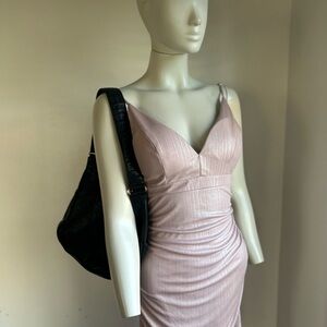 emerald sundae Sleeveless Pink Ruched Bodycon Dress M